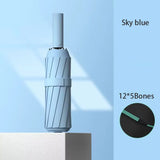108cm/42.52in Top-quality 60-Bone Umbrella Men Rain Woman Windproof Large Sun Three floding Big Umbrella Outdoor Parapluie