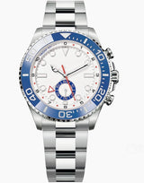 Premium Automatic Mechanical Mens Watches 44mm Matte High Grade Steel Sapphire Crystal Blue Accent Luminous Bezel Sweat Proof