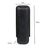 Black Leather Cigar Travel Case Smoking Accessories Humidor Carrying 2 Tubes Bag