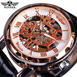 T-Winner Fashion Classic Roma Watch Men Gold Skeleton Watches Men Mechanical Hand Wind Wristwatches Cheap Price Reloj Hombre