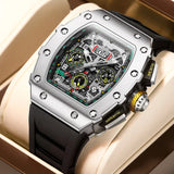GUANQIN Mechanical Multifunctional Luxury Man watch Rectangular Dial Waterproof Chronograph Automatic Date Steel Shell Men watch