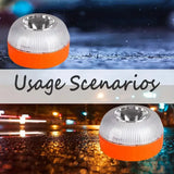 1/2pc Magnetic Flashinúg Yellow Emergency Lamp Safety Alert Light need AAA Battery Power for Outdoor Camping Road Safety Light