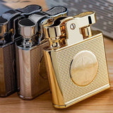 Creative Relief Compass Grinding Wheel Lighter, Retro Nostalgic Kowtow Machine, One-click Press Ignition, Men's Gadgets