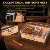 Cigar Humidor,Acrylic Humidor,Desktop Humidor Box with Cigar Accessory Drawer,Humidifier & Digital Hygrometer,Cedar Wood Tray