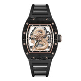 Luxury Design Automatic Mechanical Watch Waterproof Luminous Dragon Dial Custom Logo Business Casual Wristwatch Carbon Fiber
