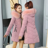 Abrigo largo acolchado de algodón para mujer, parka informal con capucha, chaqueta de invierno, chaqueta de plumón, novedad de invierno