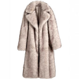 Gradient Winter Women's Long Fur Jacket Lapel Collar Faux Fox Outwear For Lady Comfortable Hair Thickened Female's Eco Fur Coat