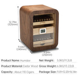 Humidor Cabinet Handmade Humidor Box Cedar Desktop Box Hygrometer Cedar Wooden Cigar Humidor Case with Transparent Display