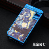 HONEST Metal Windproof Double Jet Blue Fire Inflatable Torch Lighter Visual Gas Window Cigar Diamond Cigar Lighters Smoking Tool