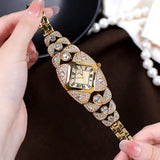 GEDI Ladies' Watch Light Luxury Diamond inlaid High-end Waterproof Bracelet Retro Fashion Quartz Watch Women's Watch Gift
