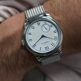 FARASUTE Retro Power Reserve 80 hours Machinery Wristwatch For Men St17 Manual Mechanical Watch Small Second Steel Bracelet