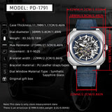 Pagani Design Top New 38mm Square Flywheel Luminous Hollow Dial 50m Waterproof Men's Mechanical Automatic Watch