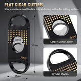 Cigar Ashtray with Cigar Cutter Set, Cigar Cutter V Cut, Cigar Punch, Portable Cigar Ashtrays for Outdoors Home and Office