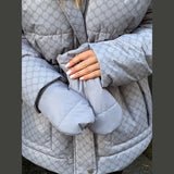 Chic Girl Printed Hooded Zipper Jacket Retro Long Sleeved Winter Warm Coat Date Commuter Female Clothing 2026 New Casual Clothes