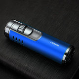Business Lighter Metal Inflatable Four Straight Cigar Lighter Boutique Red Fire Multi-functional Cigarette Lighter Gift