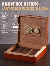 20Count Cedar Wood Cigar Humidor Box Portable Travel Cigar Storage Case Box With Humidifier Hygrometer Cigar Moisturizing Device