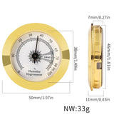 50MM Cigar Analog Hygrometer Humidor Small Electric Humidor for Cigars Humidity Tester Cigar Accessories Gold