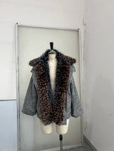 Manteau d'hiver oversize pour femme, large col en fausse fourrure, à capuche, coupe ample et droite, collection 2025, nouveaux manteaux chauds et tendance pour femme.