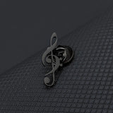 Broches minimalistas con símbolo musical de notas de metal ahuecadas para mujeres y hombres, productos culturales creativos, joyas y regalos.