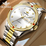 OUPINKE 3261 Mens Watch Automatic Mechanical Watch﻿ 50M Waterproof Watches For Men Sapphire Dual Calendar Watch Original Gifts