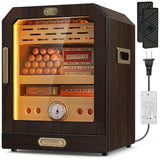 Cigar Humidor, with Cigar Accessory Drawer and 2 Humidifiers, Lighted Control Magnetic Door Desktop Cigar Humidor Cabinet