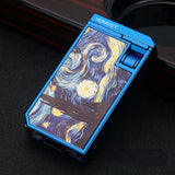 HONEST Metal Windproof Double Jet Blue Fire Inflatable Torch Lighter Visual Gas Window Cigar Diamond Cigar Lighters Smoking Tool