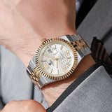 Dulunwe2025 - Reloj mecánico para hombre, nuevo, calendario, luminoso, correa conmemorativa fina, masculino