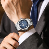 Montre-bracelet de luxe PAAZOMU pour homme, étanche, lumineuse, chronographe, en acier inoxydable, à quartz.