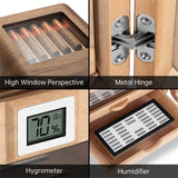 Humidor Cabinet Handmade Humidor Box Cedar Desktop Box Hygrometer Cedar Wooden Cigar Humidor Case with Transparent Display
