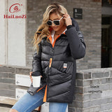 HaiLuoZi 2022 New Winter Women's Jacket Warm and Thick Fashion Female Parka High Quality Zipper Design Hooded Coat Women 886