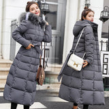 Women's Thickened Long down Cotton Jacket Winter Hot Sale Of The Season Korean Style Large Fur Collar Slim Fit Coat with Belt...