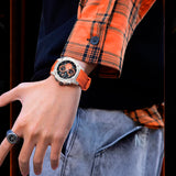 MARK FAIRWHALE 4360 Reloj de moda para hombre, correa de silicona, cronógrafo, resistente al agua, relojes de cuarzo para hombre, caja de regalo, Reloj Hombre