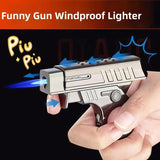 Metal Creative Machinery Trendy Play Decompression Windproof Jet Charge Gas Lighter Torch Lighter Fun Blue Flame Cigar Lighters