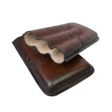 Genuine leather Carved Handmade Cigar Tube 2/3 Slots Portable Travel Cigar Case Leather Humidor Bag