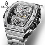 GELATU Sports Watch For Men Dragon Dial Fashion Military Waterproof Man Wristwatch Casual Big Dial Automatic Mechanical Male