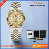 Dulunwe2025 - Reloj mecánico para hombre, nuevo, calendario, luminoso, correa conmemorativa fina, masculino
