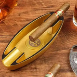 Jifeng Cigar Ashtrays Luxury Cigar Accessories Melamine Resin Portable Lightweight Ash Tray with 2 Slots for Cigar Smoking