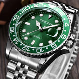 Men Famous Brand Watches Students Boys Fashion Stainless Steel Band Casual Calendar Quartz Watch Green Relogios Masculinos 2024