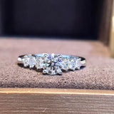 Anillo de oro puro de 18 quilates con diamante natural, hermoso anillo de piedras preciosas, alta gama, moderno, clásico, para fiestas, joyería fina, gran venta, nuevo 2025