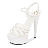 Women's summer multi-color sandals waterproof platform 15cm thick bottom fine heeled high heels