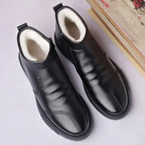 Shoes for Men Winter New Fashion Cotton Shoes Men's Plush Thickened Leather Waterproof Casual Snow Boots Zapatillas Hombre 2024