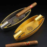 Jifeng Cigar Ashtrays Luxury Cigar Accessories Melamine Resin Portable Lightweight Ash Tray with 2 Slots for Cigar Smoking