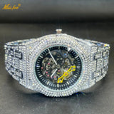 MISSFOX Automatic Mechanical Wristwatches Brand Luxury Men's Watches Transparent Luminous Silver Watch For Gift Hot Sale