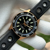 STEELDIVE Brand SD1962S 41.9mm Solid Bronze C3 Green Luminous Sapphire Glass NH35 Automtic 200M Waterproof Mens Dive Watch Reloj