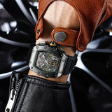 GUANQIN Mechanical Multifunctional Luxury Man watch Rectangular Dial Waterproof Chronograph Automatic Date Steel Shell Men watch