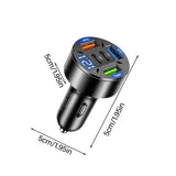 250W 5 Ports Car Charger Fast Charging PD QC3.0 USB C Car Phone Charger Type C Adapter In Car For IPhone