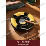 Cigar Ashtray Ceramic Circular Four Cigarette Slots Large Cigar Bar Living Room Household Ashtray