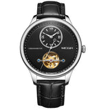 Mechanical Watches Multi-function Clock Montre Homme Leather Automatic Movement 5 ATM Waterproof Hollow Wristwatch Megir 62070