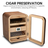Humidor Cabinet Handmade Humidor Box Cedar Desktop Box Hygrometer Cedar Wooden Cigar Humidor Case with Transparent Display