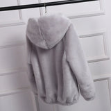 Spring Autumn and Winter 2023 New Korean Rex Rabbit Fur Imitation Fur Women's Coat Short Faux Mink Velvet Loose Plush Hooded